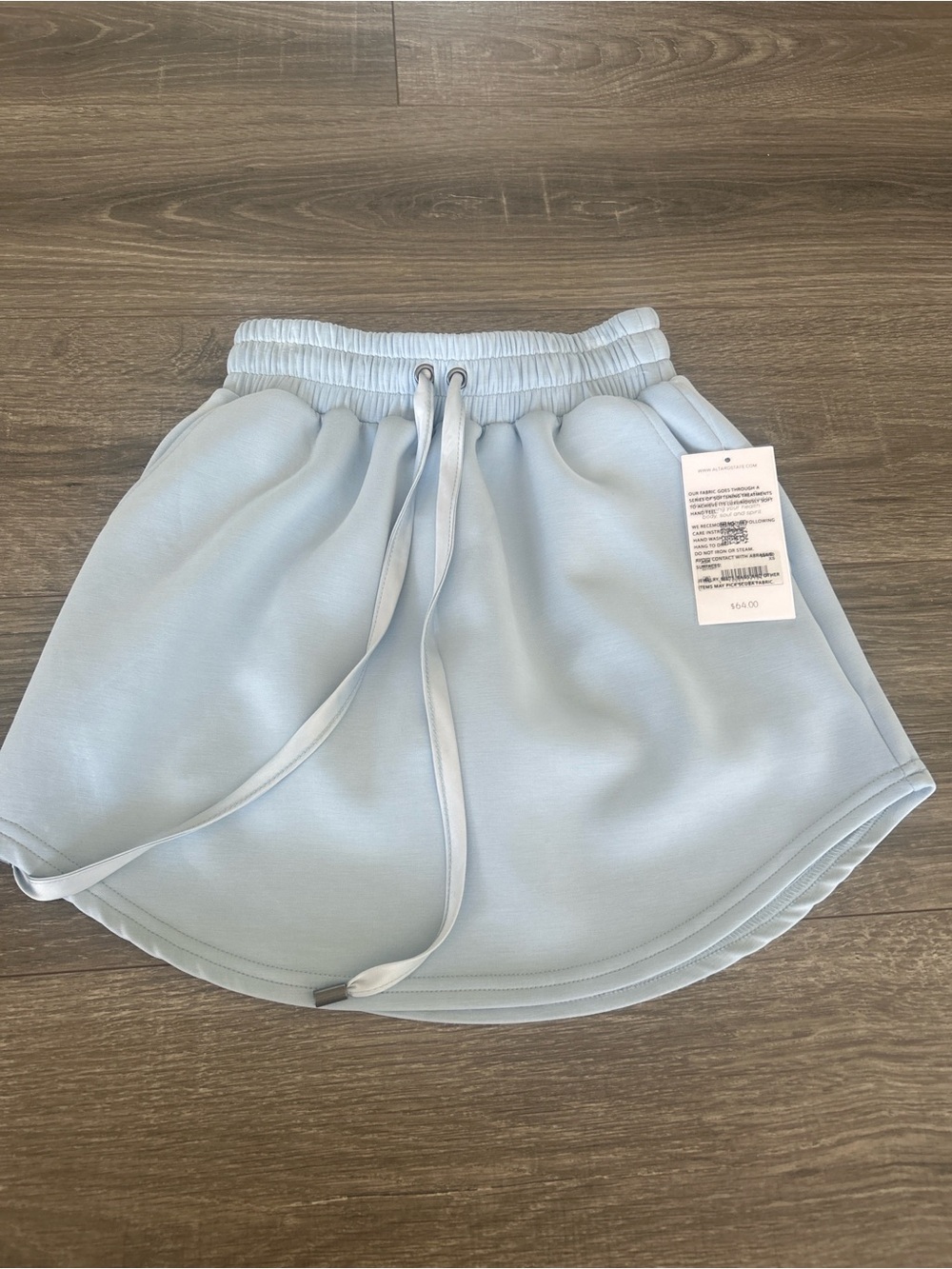 Altar'd State Light Blue Drawstring Mini Skirt